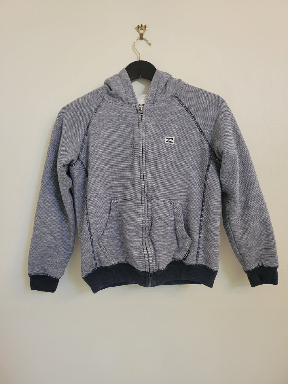 Billabong Boy's Balance Sherpa Zip Hoodie - Dark Slate Heather Sz S